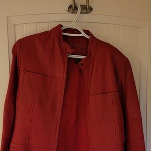 Red genuine leather jacket